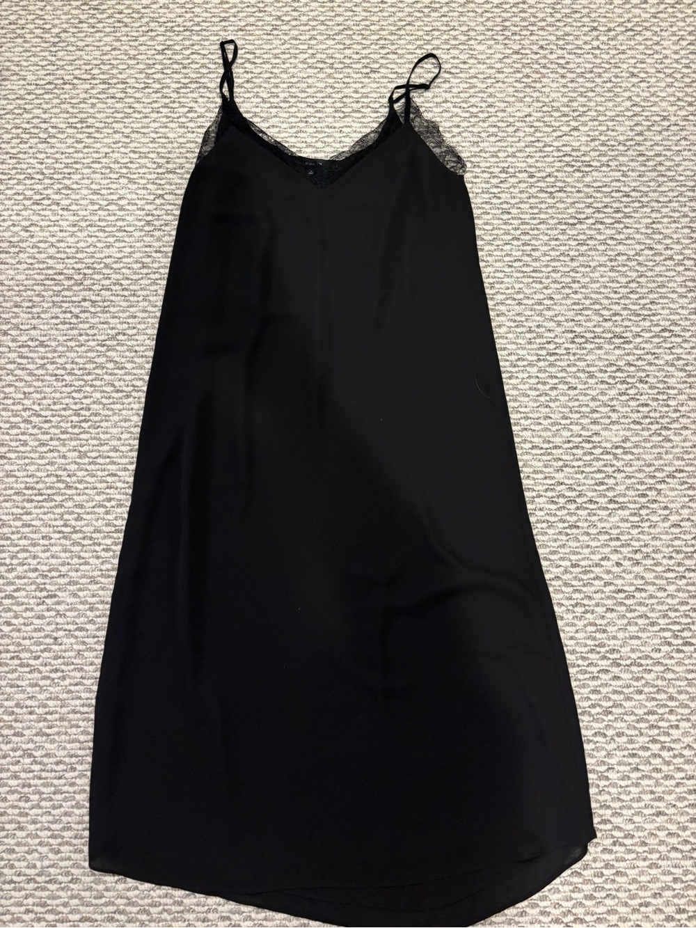 Babaton Black Lace-Trim Camisole Dress